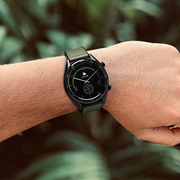 남성과 여성을위한 Anbeer 20mm 22mm 시계 밴드, 스테인레스 버클이있는 정품 가죽 하이브리드 실리콘 교체 시계 스트랩