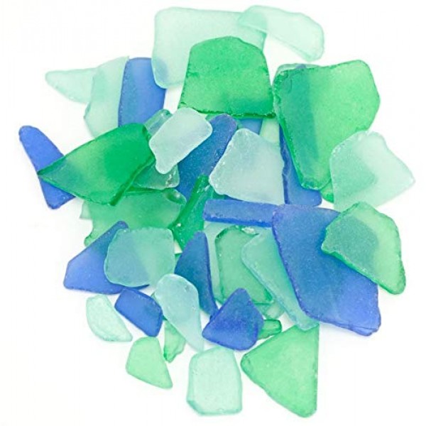 바다 유리 | 11온스 다크 블루 그린 & 라이트 블루 텀블 바다 유리 장식 | 해변 웨딩 장식 및 공예품을 위한 대량 바다유리 조각 | 게다가 Joseph Rains의 무료 해상 전자책