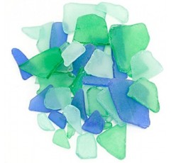 바다 유리 | 11온스 다크 블루 그린 & 라이트 블루 텀블 바다 유리 장식 | 해변 웨딩 장식 및 공예품을 위한 대량 바다유리 조각 | 게다가 Joseph Rains의 무료 해상 전자책