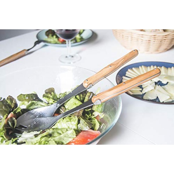 Laguiole Andre Verdier 데뷔 24피스 플랫웨어 세트, 스테이크 나이프, 포크, 수프 스푼, 티스푼, ​​팬 믹스, 프랑스산