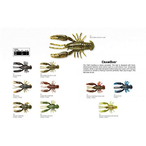 YUM Craw 청크 부드러운 플라스틱 미끼 배스 낚시 미끼