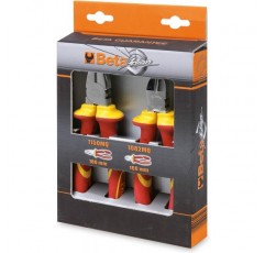 Beta 1169MQ/D2 - 모음, 범용 펜치 세트, 전기 기사용 펜치(1000V 절연, 범용 펜치 1개 및 절단 펜치 1개, 견고하고 내구성 있는 소재), 검정색/주황색