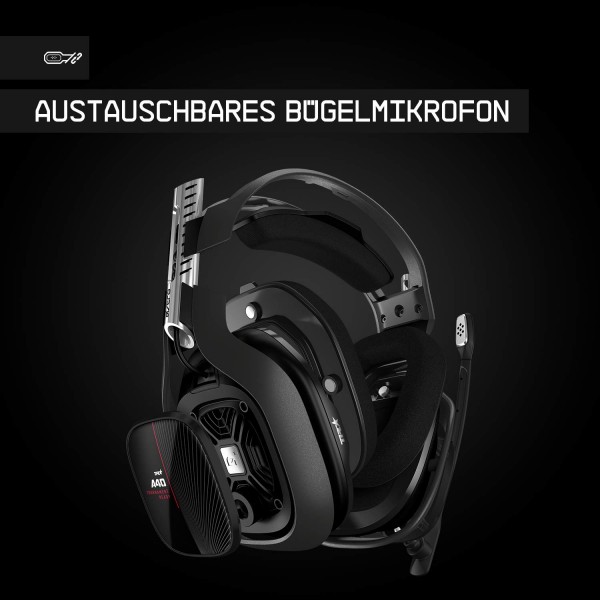 ASTRO Gaming A40 TR, 유선 게임용 헤드셋, MixAmp M80, ASTRO 오디오 V2, Dolby ATMOS, 교환 가능 마이크, 게임/음성 밸런스, Xbox Series X|S와 호환 가능, Xbox One - 블랙/그린