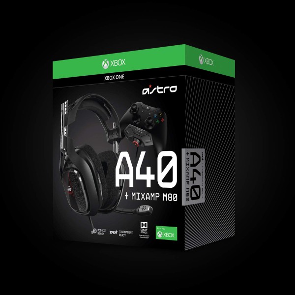 ASTRO Gaming A40 TR, 유선 게임용 헤드셋, MixAmp M80, ASTRO 오디오 V2, Dolby ATMOS, 교환 가능 마이크, 게임/음성 밸런스, Xbox Series X|S와 호환 가능, Xbox One - 블랙/그린