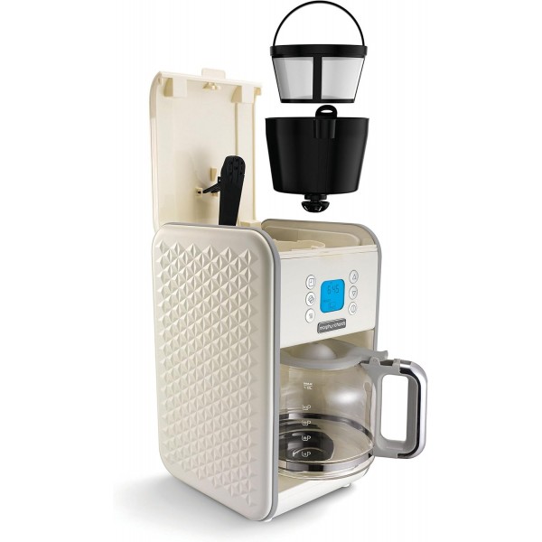 Morphy Richards Vector 푸어 오버 커피 머신 벡터 163004 크림 푸어 오버 커피 머신 12 컵 크림 커피 머신