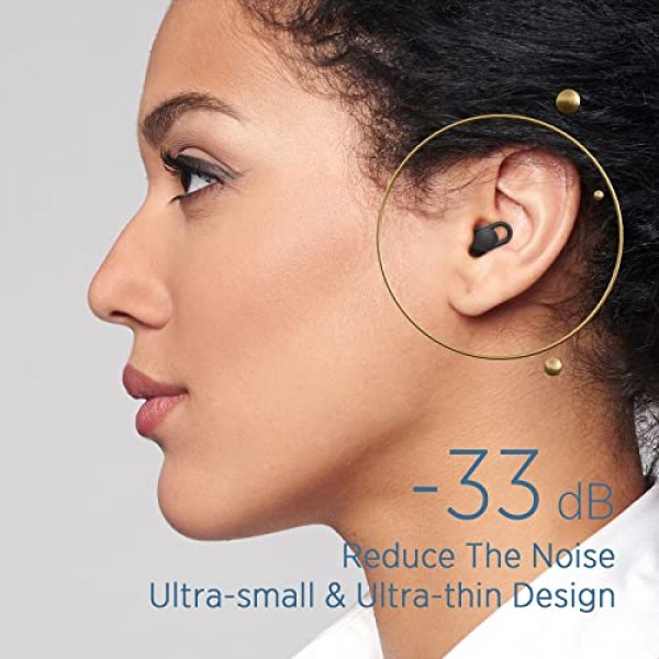 소음 감소용 실리콘 귀마개 - 수면, 소음 민감성 및 비행을 위한 재사용 가능한 부드럽고 편안한 귀마개 - XS/S/M/L 이어팁 16개, 여행용 박스 2개 포함 - 33dB 소음 차단(검