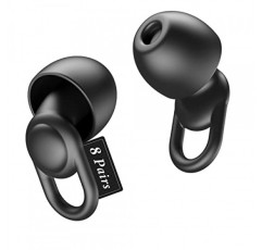 소음 감소용 실리콘 귀마개 - 수면, 소음 민감성 및 비행을 위한 재사용 가능한 부드럽고 편안한 귀마개 - XS/S/M/L 이어팁 16개, 여행용 박스 2개 포함 - 33dB 소음 차단(검