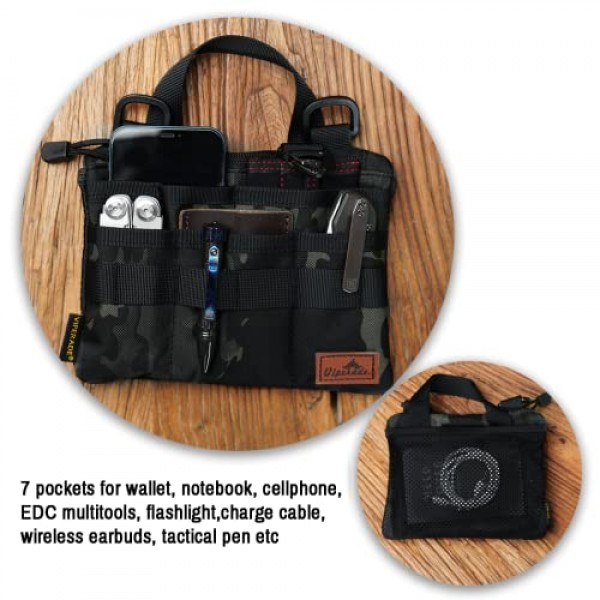 남성용 VIPERADE VE5 EDC 포켓 오거나이저, 7개의 포켓이 있는 EDC 파우치, 나일론 EDC 오거나이저, EDC 포켓 파우치, 멀티툴 오거나이저 파우치, 유틸리티 포켓 툴 파우치