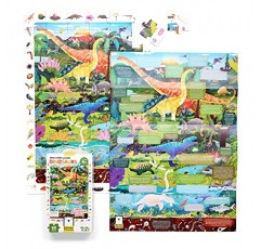 바나나 판다 공룡 퍼즐 - 4세 이상의 어린이를 위한 탐색 및 찾기 활동 및 교육 포스터가 포함된 대형 60피스 관찰 층 퍼즐