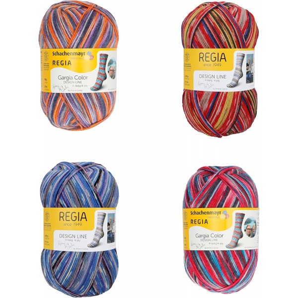 Schachenmayr Regia 4-Fädig 컬러 디자인 라인, 세트 set02 Handstrickgarne