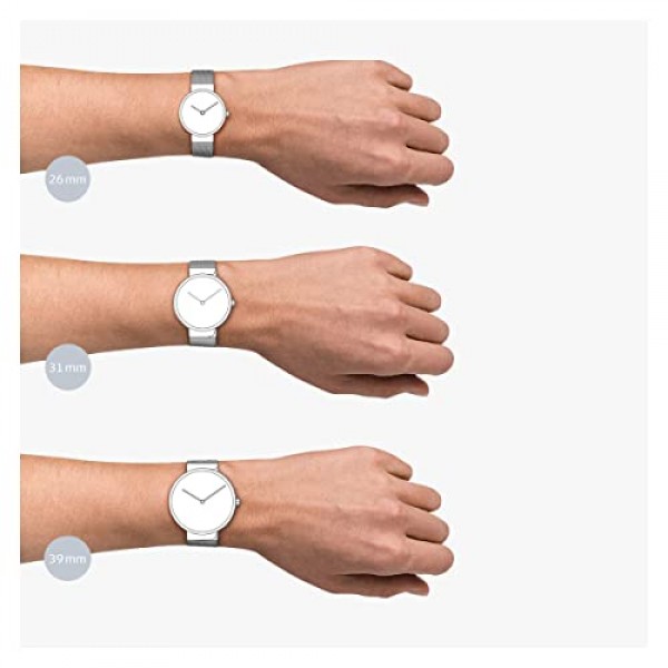 BERING 여성용 쿼츠 무브먼트 - 스테인레스 스틸 및 사파이어 유리가 포함된 클래식 컬렉션 14134-XXX 손목시계 - 방수: 3 ATM