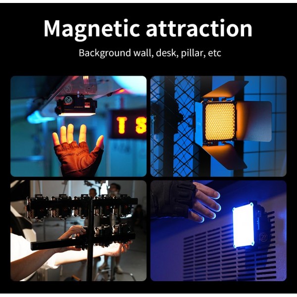 ZHIYUN FIVERAY M20C 콤보 RGB 비디오 조명, 20W 휴대용 카메라 조명, HSI 모드, TLCI 96+, 온도 2500K-10000K, 9가지 조명 효과, 자기 매력 지원 및 USB-C PD 포함 앱