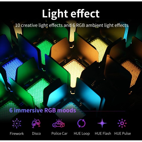 ZHIYUN FIVERAY M20C 콤보 RGB 비디오 조명, 20W 휴대용 카메라 조명, HSI 모드, TLCI 96+, 온도 2500K-10000K, 9가지 조명 효과, 자기 매력 지원 및 USB-C PD 포함 앱