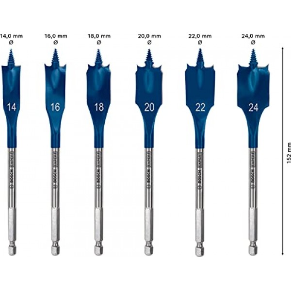 Bosch Professional 6X Expert SelfCut Speed ​​Spade 드릴 비트 세트(Ø 14-24mm, 액세서리 로터리 임팩트 드릴)