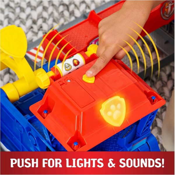 스핀 마스터 Paw Patrol Big Truck Pups Big Garage Truck Stop HQ + 차량 체이스 트럭