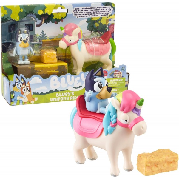 Giochi Preziosi BLY12200 Bluey Figure and Horse, 멀티컬러, 액세서리로 안장과 스툴 포함, 3세 이상 어린이용