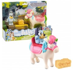 Giochi Preziosi BLY12200 Bluey Figure and Horse, 멀티컬러, 액세서리로 안장과 스툴 포함, 3세 이상 어린이용
