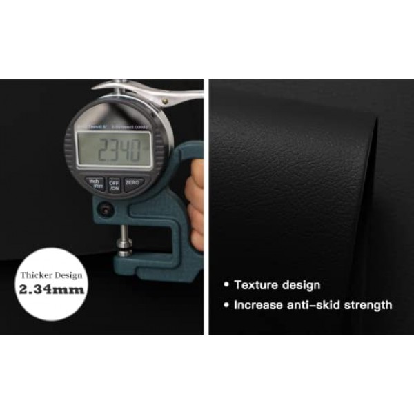 Vinjiasin 블랙 가죽 플레이스 매트 식탁 세트 4개, 방수 닦을 수 있는 플레이스 매트, 내열성 미끄럼 방지 직사각형 실내 플레이스 매트, 크리스마스 장식 청소 용이