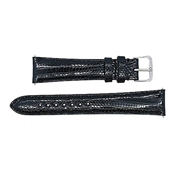 미국산 - 짧은 길이, 일반 길이 또는 긴 길이의 정품 도마뱀 시계 스트랩 밴드(금색 및 은색 버클 포함) - 공장 직접 16mm 17mm 18mm 19mm 20mm 22mm 24mm