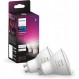 Philips Hue White & Color Ambiance GU10 LED 램프 더블 팩 & White GU10 램프 더블 팩 2x400lm, 밝기 조절 가능, 따뜻한 백색광, 앱을 통해 제어 가능, Amazon Alexa(Echo, Echo Dot)와 호환 가능