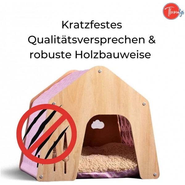 thematys dog house 반려동물을 위한 수면 공간 목재 패브릭 지붕이 있는 견고한 개집(M(45 x 50cm), 스타일 1) M(45 x 50cm) 스타일 1