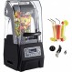 110V 상업용 스무디 블렌더 1.5L/50.7oz 1500W 조리대용 무음 블렌더, 사운드 실드 포함, 저소음 블렌더 자가 청소, 다기능 2-in-1 습식 건식 블레이드 포함, 블랙