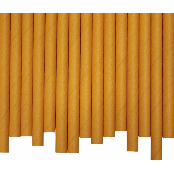 황지 빨대(8mm x 200mm) - 팩 사이즈 280 - 생분해성 / 친환경성 / 높은 내구성 / 식품안전성 / 밀크셰이크 및 스무디에 이상적