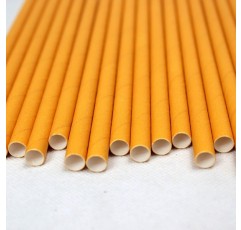 황지 빨대(8mm x 200mm) - 팩 사이즈 280 - 생분해성 / 친환경성 / 높은 내구성 / 식품안전성 / 밀크셰이크 및 스무디에 이상적