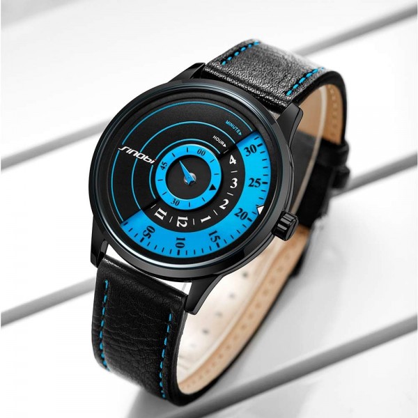 SINOBI 비즈니스 시계 남성 패션 오리지널 디자인 시계 남성 스틸 메쉬 남성용 시계 시계 Relogio Masculino 크리 에이 티브 손목 시계 S9845g-blue