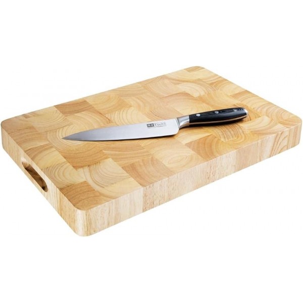 Vogue 직사각형 목재 식품 등급 주방 도마 및 서빙 트레이, 중간, 천연 항균 표면, 크기: 45(H) x 455(W) x 305(L)mm | C459 45X 305X 455mm 싱글