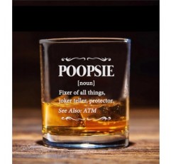 Poopsie 정의 위스키 잔 - Poopsie 위스키 잔 - 아버지의 날 선물 - 남편을 위한 위스키 선물 - 임신 공개 선물 - Poopsie를 위한 생일 선물 - 남편을 위한 선물