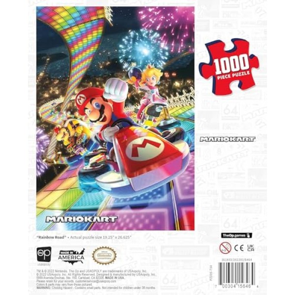 마리오 카트 “레인보우 로드” 1,000피스 직소 퍼즐 | 마리오, 피치 공주, 바우저가 등장하는 소장용 슈퍼 마리오 퍼즐 작품 | 공식 라이선스를 받은 Nintendo 퍼즐 및 상
