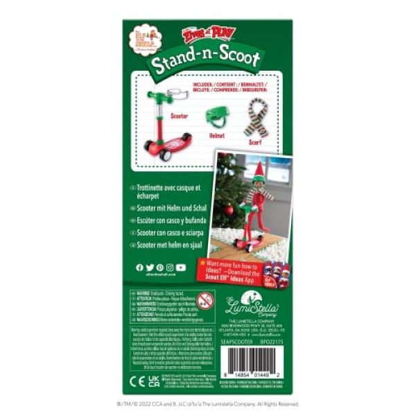 Elf On The Shelf Scout Girl (Brown Eyed Girl) with Elves at Play Stand-N-Scoot