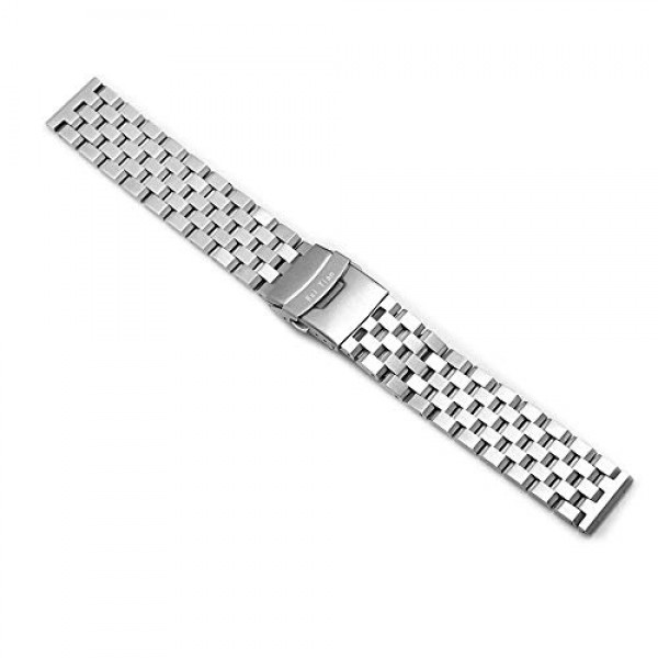 브러시드 스테인레스 스틸 시계 밴드 스트랩 18mm/20mm/22mm/24mm/26mm 남성 여성용 이중 잠금 장치 배치 걸쇠가 있는 금속 교체 팔찌 블랙/실버/투톤 IP 블랙