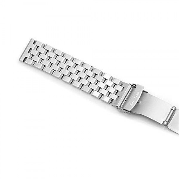 브러시드 스테인레스 스틸 시계 밴드 스트랩 18mm/20mm/22mm/24mm/26mm 남성 여성용 이중 잠금 장치 배치 걸쇠가 있는 금속 교체 팔찌 블랙/실버/투톤 IP 블랙