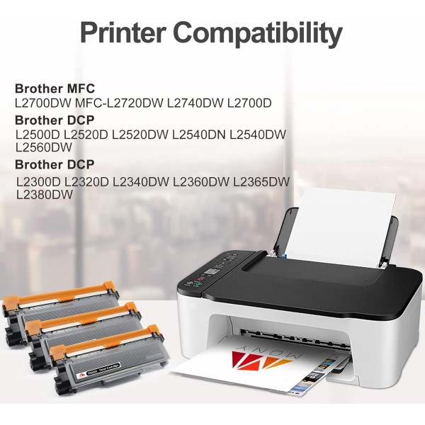 Mony 호환 Brother TN2320 TN-2320 토너 카트리지(3 검정) Brother HL-L2300d HL-2340dw MFC-L2700dw MFC-L2740dw HL-L2360dn HL-L2365dw 프린터에 사용