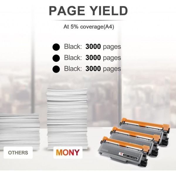 Mony 호환 Brother TN2320 TN-2320 토너 카트리지(3 검정) Brother HL-L2300d HL-2340dw MFC-L2700dw MFC-L2740dw HL-L2360dn HL-L2365dw 프린터에 사용