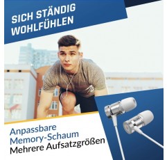 마이크가 있는 KLIM Fusion 헤드폰 - 내구성 - 혁신적: 메모리 폼이 있는 인이어 헤드폰 - 새로운 2022 버전 - 3.5mm 잭 - 스포츠 게임용 인이어 헤드폰 - 흰색 3.5mm 흰색