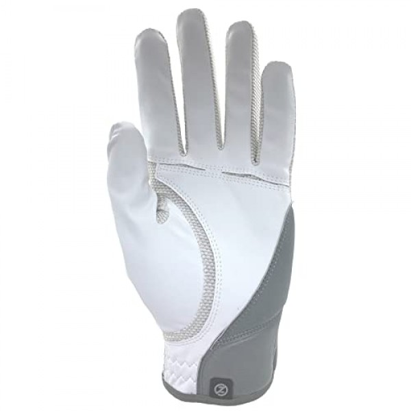 제로 마찰 남성용 압축 핏 Theratec 골프 장갑, 비 손목 랩, 오른손, 흰색