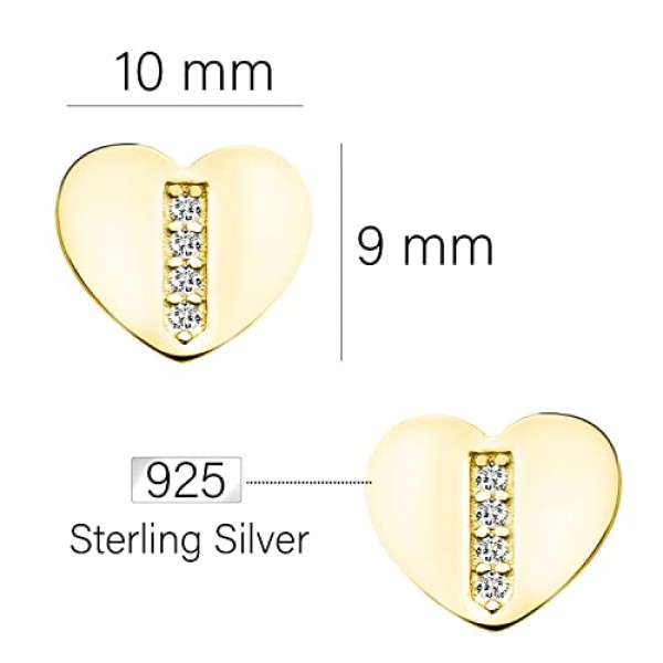 SOFIA MILANI - 여성용 925 실버 귀걸이 - 지르코니아 스톤 포함 - 하트 귀걸이