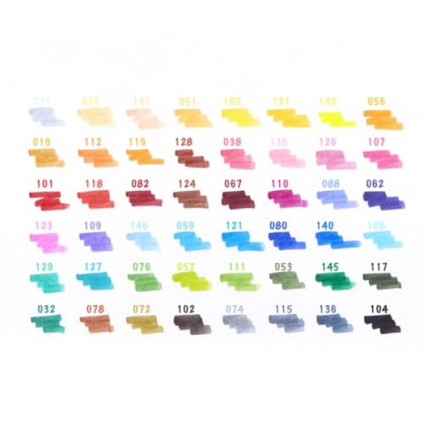 KINGART PRO 컬러링 브러시 펜 수채화 마커, 가늘고 중간 또는 굵은 브러시 스트로크를 위한 혼합 가능한 잉크가 포함된 48가지 생생한 색상