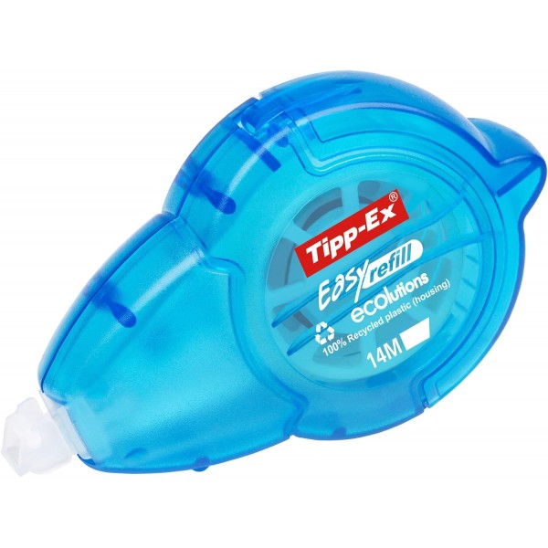 Tipp-Ex 보정 롤러 Easy Refill ECOlutions, 리필 가능 카세트, 14m x 5mm, 10개 팩, 사무실, 홈 오피스 또는 학교에 적합 10개 보정 롤러 단일