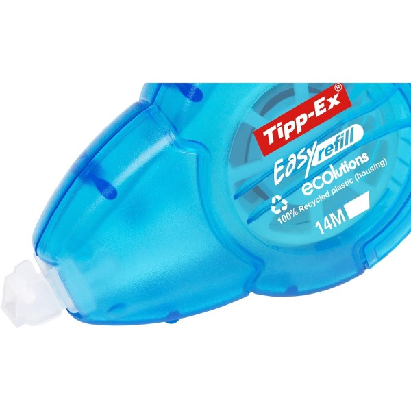 Tipp-Ex 보정 롤러 Easy Refill ECOlutions, 리필 가능 카세트, 14m x 5mm, 10개 팩, 사무실, 홈 오피스 또는 학교에 적합 10개 보정 롤러 단일