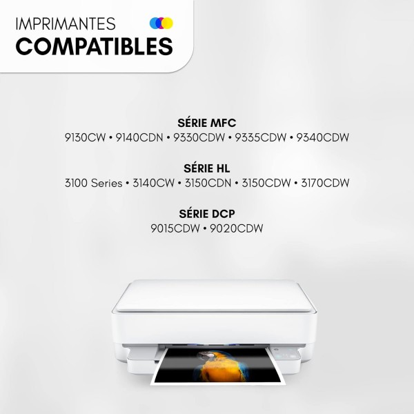 MADIANCE TN-241 TN245 토너 카트리지 4개 팩 Brother tn-241 Brother mfc 9140cdn Drum Brother HL 3150cdw MFC-9330CDW HL-3150CDW MFC-9340CDW HL-3140CW(검정, 노랑) Magenta, 청록과 호환 가능