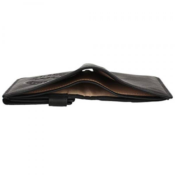 Hill Burry 남성용 지갑 정품 가죽 RFID 보호, 블랙, 빈티지