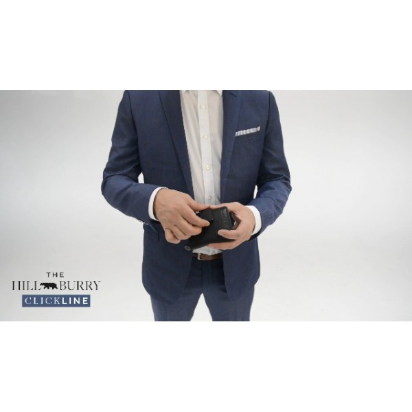 Hill Burry 남성용 지갑 정품 가죽 RFID 보호, 블랙, 빈티지