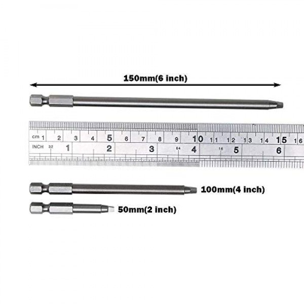 AUTOTOOLHOME 3 팩 No.2 스퀘어 드라이버 비트 세트 포켓 홀 지그 시스템용 2/4/6인치 길이 목공 목공 도구