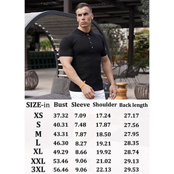 URRU 남성용 근육 T 셔츠 스트레치 롱 & 쇼트 슬리브 운동 티 캐주얼 슬림 피트 폴로 셔츠