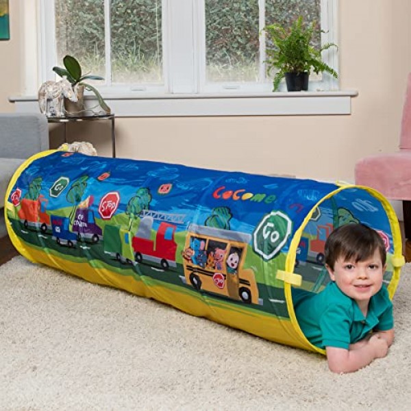 유아를 위한 CoComelon 터널 – 아이들이 크롤링할 수 있는 팝업 플레이 터널 텐트 | 접을 수 있는 휴대용 장난감 – Sunny Days Entertainment