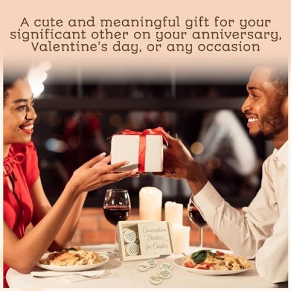 WOODAMORE 80 커플을 위한 대화 카드 - 커플 카드 게임, 깊은 관계 카드 게임, 커플 선물을 위한 시작 질문, 커플 친밀감 구축을 위한 나무 데이트 밤 게임